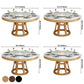 Simplicity Home Sintered Stone Dining Table Round Shape Table with Solid Wood Base Clearhalo ' dining_table' 'Dining Tables & Seating' 'Dining Tables' 'furn' 'furn_dining_table' 'Furniture' 'furniture_dining_table' 'Kitchen & Dining Furniture' 'kitchen&dining_furn' 'kitchen' 'kitchen_dining_table' 1200x1200_73a968b2-4d7c-4504-9fde-1461d76b6755