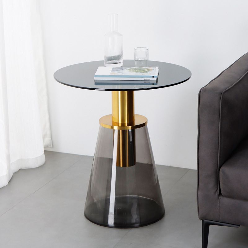 25.2" Tall Contemporary Style Side End Table Glass Pedestal Round Sofa Side Accent Table Clearhalo 'Coffee & Accent Tables' 'End & Side Tables' 'end_side_tables' 'furn' 'furn_end_side_tables' 'Furniture' 'Living Room Furniture' 1200x1200_73aa39a4-a0a8-49a0-b5fc-50b99345525f