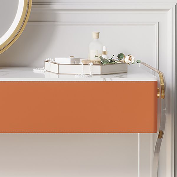 Glam Double Lades ijdelheid set marmer make-up ijdelheid voor slaapkamer