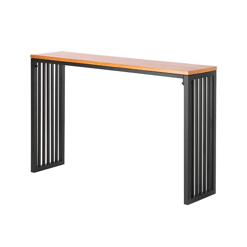 Modern Style Bar Table in Solid Wood and Metal Brown Balcony Bar Table Clearhalo 'Bar Furniture' 'Bar Tables' 'bar_tables' 'furn' 'furn_bar_tables' 'Furniture' 'furniture_bar_tables' 'Kitchen & Dining Furniture' 1200x1200_73ac741d-c503-416d-8ecc-5320e42c95a9