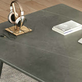 Eigentijdse kantoorbureau antieke afwerking rechthoekige computerbureau