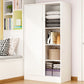 Sliding Door Wardrobe Cabinet with Garment Rod Wooden Wardrobe Closet