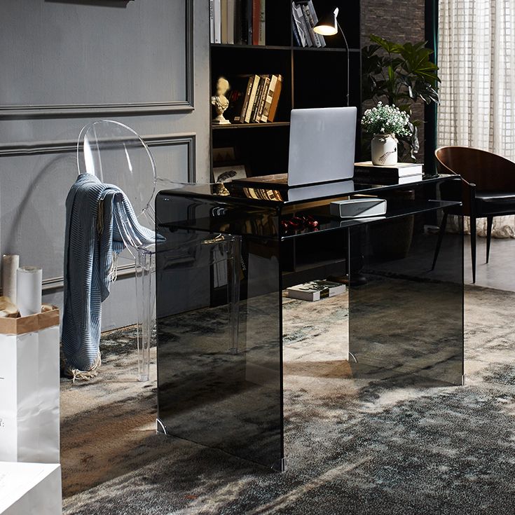 Glasobertisch rechteckig Büroschreibtisch modern 29,53 "großer Schreibtisch