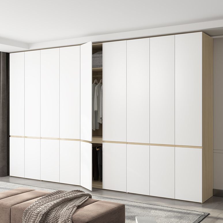 White Storage Cabinet with Drawer Contemporary Wardrobe Armoire