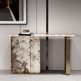 16 inch Wide Glam Console Table Rectangle Stone Sofa Console Table