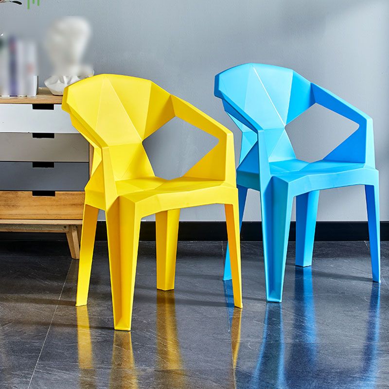 Contemporary Stackable Plastic Chair Slat Back Kitchen Arm Chair Clearhalo 'Dining Chairs' 'Dining Tables & Seating' 'dining_chair' 'Furniture' 'furniture_dining_chair' 'Kitchen & Dining Furniture' 1200x1200_73b28285-7f93-4588-a18b-9fe4e9c73394