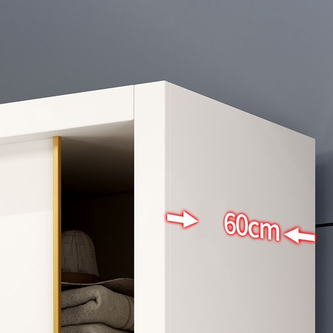 Contemporary Wooden Wardrobe White Wardrobe Closet with Sliding Door Clearhalo 'Armoires & Wardrobes' 'armoires_wardrobes' 'Bedroom Furniture' 'furn' 'furn_armoires_wardrobes' 'Furniture' 1200x1200_73b38936-2987-44e9-b3c1-9f0918b517eb