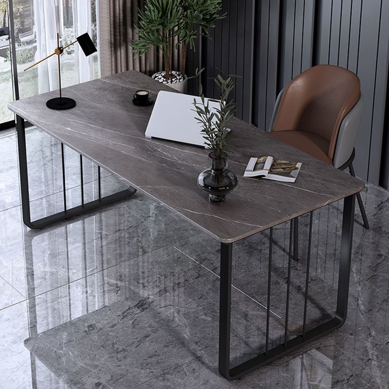 Zeitgenössischer Schreibtisch Stein Schlitten Basis Büroschreibtisch, 29,53 "groß