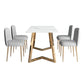 Glam Iron Dinette Set 1/2/5 Pieces Rectangle Dining Table Set with White Sintered Stone Clearhalo 'Dining Room Sets' 'Dining Tables & Seating' 'dining_room_set' 'furn' 'furn_dining_room_set' 'Furniture' 'furniture_dining_room_set' 'Kitchen & Dining Furniture' 1200x1200_73b5db3d-4654-4095-a465-1de211caee4b