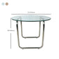 Contemporary Round Glass Top Cocktail Table with Sled Steel Base Clearhalo 'Coffee & Accent Tables' 'Coffee Tables' 'coffee_tables' 'furn' 'furn_coffee_tables' 'Furniture' 'Living Room Furniture' 1200x1200_73b7ea82-adfc-472d-a9fe-8b400832d76c