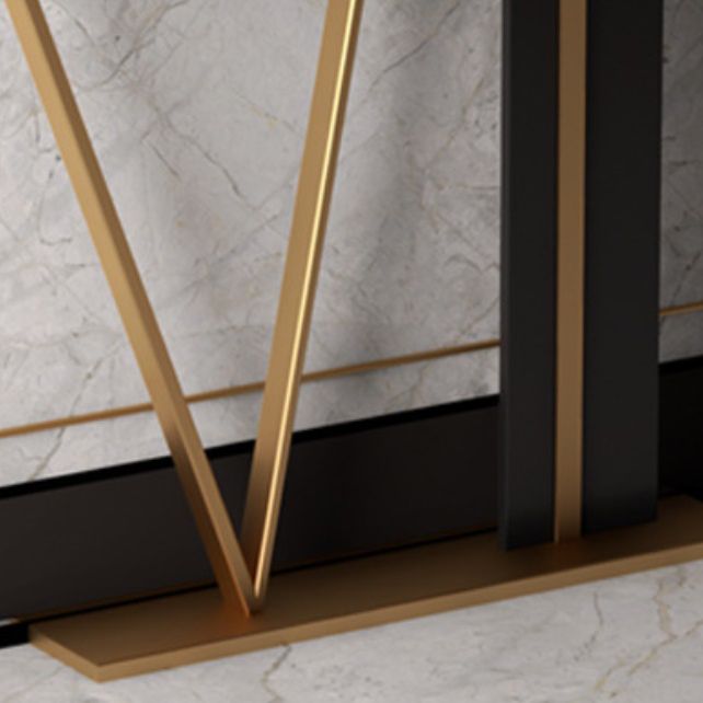 Glam Scratch Resistant Console Table Stain Resistant Stone Console Sofa Table for Hall Clearhalo 'Console Tables' 'console_tables' 'Entry & Mudroom Furniture' 'furn' 'furn_console_tables' 'Furniture' 1200x1200_73b80f50-28a6-4c3a-8e8d-594e0776bbeb