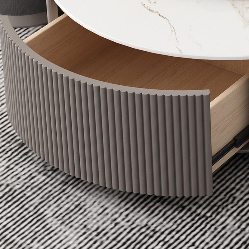 Round Slate Top Coffee Table Glam Drum Coffee Cocktail Table with Drawer Clearhalo 'Coffee & Accent Tables' 'Coffee Tables' 'coffee_tables' 'furn' 'furn_coffee_tables' 'Furniture' 'Living Room Furniture' 1200x1200_73b8ac9a-11c4-47a9-8a9b-5571a3b9aed3
