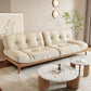 Scandinavian Settee Living Room White Tufted Armless Standard Seating