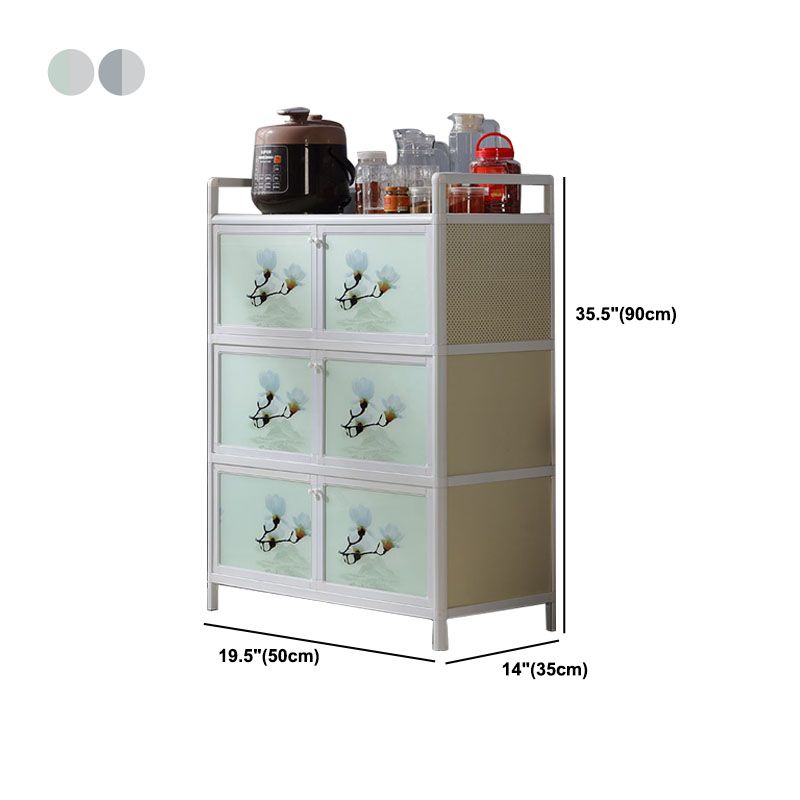 Aparador de metal con puertas de vidrio Servidor de comedor moderno para el hogar