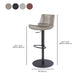 Taburete de bar de cuero giratorio de altura ajustable contemporáneo con reposapiés