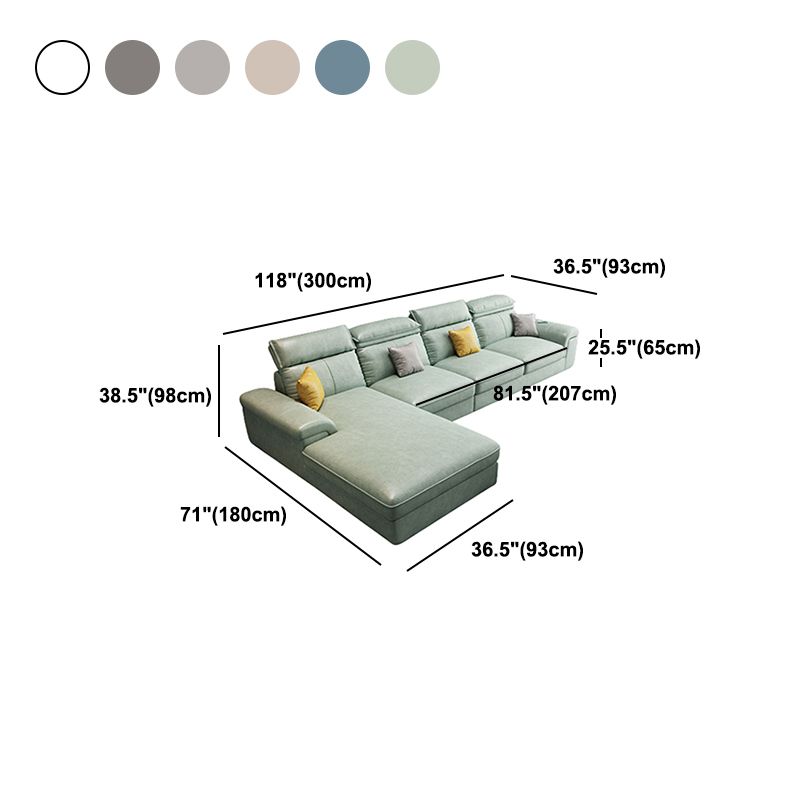 Faux Leather Cushion Back Sectional with Pillow Top Arm for Four People Clearhalo 'Furniture' 'furniture_sectionals' 'Living Room Furniture' 'Sectionals' 1200x1200_73bc7199-7352-41ab-b881-b88b5a60112f