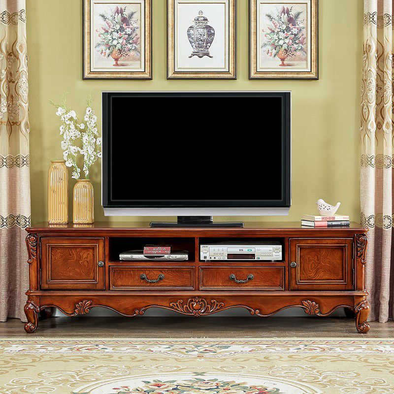 Brown Wooden TV Cabinet Traditional Style Home Living Room TV Stand Console with Drawers Clearhalo 'furn' 'furn_tv_stands_entertainment_centers' 'Furniture' 'Living Room Furniture' 'TV Stands & Entertainment Centers' 'TV Stands & Media Storage Furniture' 'tv_stands_entertainment_centers' 1200x1200_73bc8a82-7bcf-4ecc-b230-7a02d196f9c2