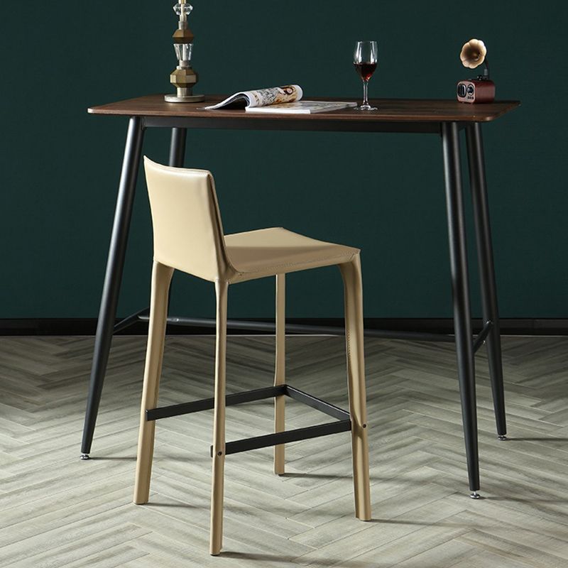 Coffee Shop Leather Bar Stool Rectangular Footrest Low Back Counter Height Stool, 1 Piece Clearhalo 'Bar Furniture' 'Bar Stools' 'bar_stools' 'furn' 'furn_bar_stools' 'furniture_bar_stools' 'Kitchen & Dining Furniture' 'kitchen&dining_furn' 'kitchen' 'kitchen_furn' Furniture' 1200x1200_73bcbd11-9757-49d6-a7b8-93dde2a6de1e