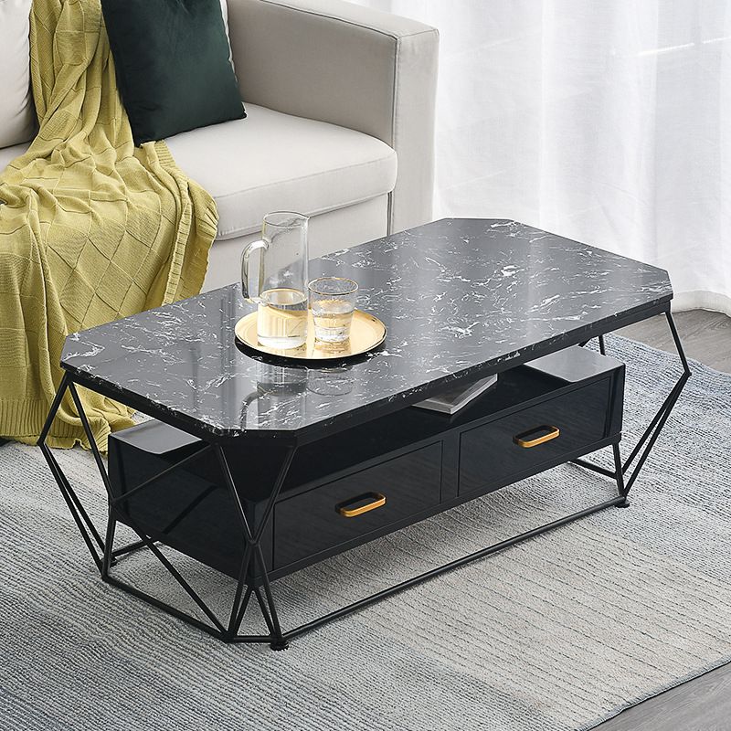 Frame Base Rectangular Glam Style Slate Table Plate Metal Iron Bottom Frame Coffee Table Clearhalo 'Coffee & Accent Tables' 'Coffee Tables' 'coffee_tables' 'furn' 'furn_coffee_tables' 'Furniture' 'Living Room Furniture' 1200x1200_73bea354-3f59-44f2-8541-6154d4334c1e