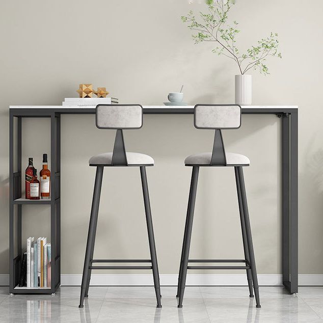 White Top Bar Table Traditional Luxury Rectangle Bar Table with Trestle Base Clearhalo 'Bar Furniture' 'Bar Tables' 'bar_tables' 'furn' 'furn_bar_tables' 'Furniture' 'furniture_bar_tables' 'Kitchen & Dining Furniture' 1200x1200_73bedfeb-f8ed-49e9-99da-f0f587047e29
