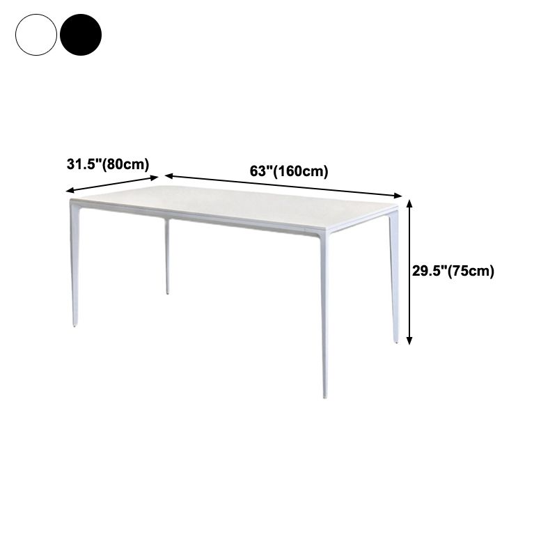 Modern Rectangle Dining Table Sintered Stone Top 4 Metal Legs Dining Room Table Clearhalo 'Dining Tables & Seating' 'Dining Tables' 'dining_table' 'furn' 'furn_dining_table' 'Furniture' 'Kitchen & Dining Furniture' 1200x1200_73bff3aa-718a-4251-ba27-d622e5e980ac
