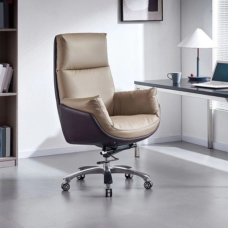 Contemporary Office Chair Wheels Leather High Back Executive Chair Clearhalo 'furn' 'furn_office_chair' 'Furniture' 'Office Chairs' 'Office Furniture' 'office_chair' 1200x1200_73c13df5-f2fb-4837-a1b8-30ce0b584b43