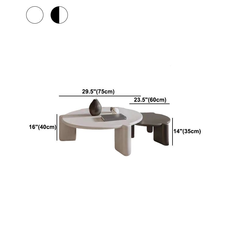 White Goose/black Oak Round Coffee Table with 3 legs Base Cocktail Table Clearhalo 'Coffee & Accent Tables' 'Coffee Tables' 'coffee_tables' 'furn' 'furn_coffee_tables' 'Furniture' 'furniture_coffee_tables' 'Living Room Furniture' 1200x1200_73c20b4b-c583-43de-81a5-21d4dcfa678b