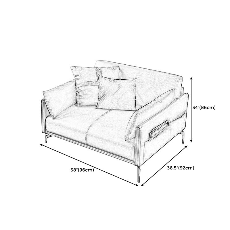 Grey Loose Back Settee Furniture Leather Sofa Square Arm Settee Loveseat Clearhalo 'furn' 'furn_sofas' 'Furniture' 'furniture_sofas' 'kitchen' 'kitchen_sofas' 'Living Room Furniture' 'Sofa' 'sofas' 1200x1200_73c3756e-73cf-4358-838e-fff474e182f0