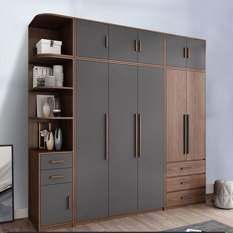 Hinged Wardrobe Cabinet Contemporary Wardrobe Closet with Garment Rod Clearhalo 'Armoires & Wardrobes' 'armoires_wardrobes' 'Bedroom Furniture' 'furn' 'furn_armoires_wardrobes' 'Furniture' 1200x1200_73c40d7c-d0fe-4aa0-b01b-3170e063471e