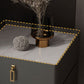 Contemporary Accent Table Nightstand Stone Night Table with Drawers