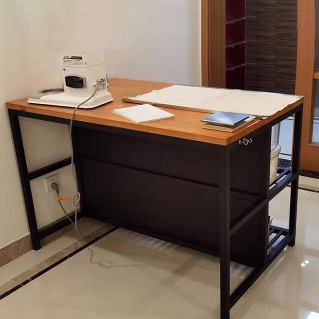 Solid Wood Prep Table Rectangle Island Table for Kitchen Room - Clearhalo