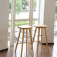 Modern Backless Footrest Stool Contoured Pine Solid Wood Bar Stool