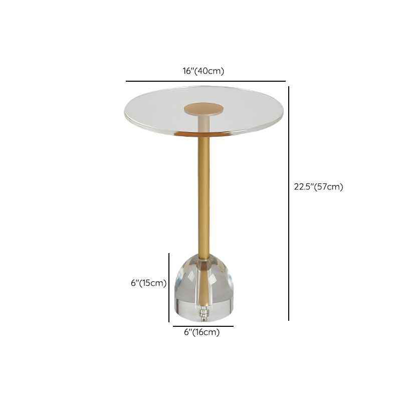 Clear Acrylic Round End Table 20" Tall Pedestal Sofa Side Accent Table Clearhalo 'Coffee & Accent Tables' 'End & Side Tables' 'end_side_tables' 'furn' 'furn_end_side_tables' 'Furniture' 'Living Room Furniture' 1200x1200_73cbd473-cfe7-4841-9e1f-e6c810b10cb1