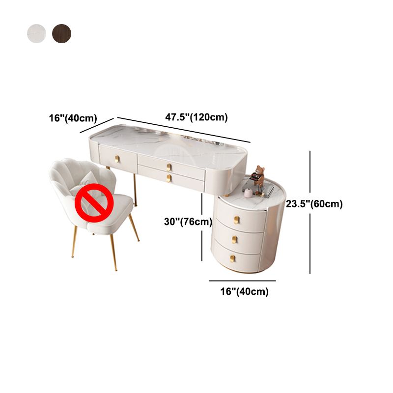 Tavolo da toeletta da toeletta per vanità in legno contemporaneo set di vetro/tavolo da trucco in ardesia