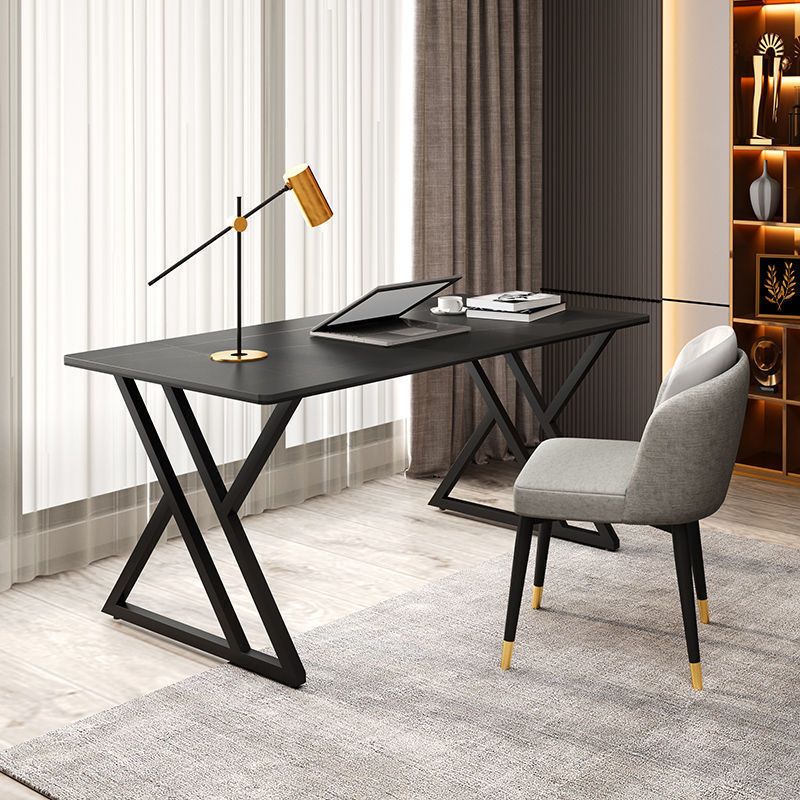 Industrial 29.53" Tall Writing Desk Stone Rectangular Office Desk Clearhalo 'furn' 'furn_office_desk' 'Furniture' 'Office Desks' 'Office Furniture' 'office_desk' 1200x1200_73ccd919-0096-456e-b716-3049041ebf11