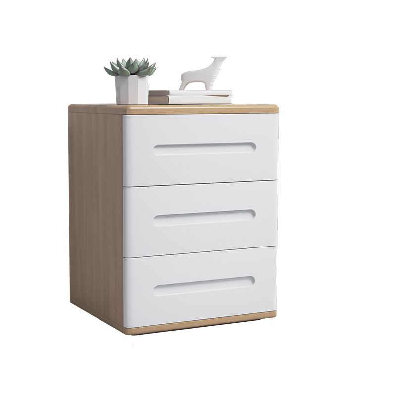 Comodino in legno 22,8 "alto 3 - comodino del cassetto in marrone / naturale / bianco