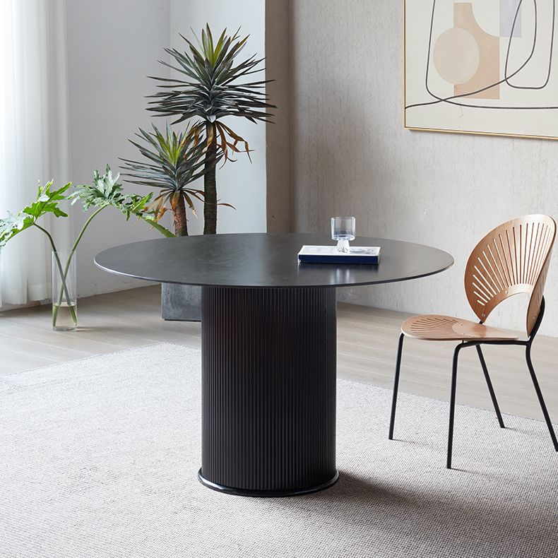Sintered Stone Top Round Table for Restaurant Modern Kitchen Table with Pedestal Base Clearhalo ' dining_table' 'Dining Tables & Seating' 'Dining Tables' 'furn' 'furn_dining_table' 'Furniture' 'furniture_dining_table' 'Kitchen & Dining Furniture' 'kitchen&dining_furn' 'kitchen' 'kitchen_dining_table' 1200x1200_73cff706-1c25-45cc-b91b-75a2d317c151