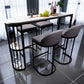 White Stone Bar Dining Table Industrial Bar Dining Table with Sled Base Clearhalo 'Bar Furniture' 'Bar Tables' 'bar_tables' 'furn' 'furn_bar_tables' 'Furniture' 'furniture_bar_tables' 'Kitchen & Dining Furniture' 1200x1200_73d11841-96fa-4289-8a77-3ce2929401ac