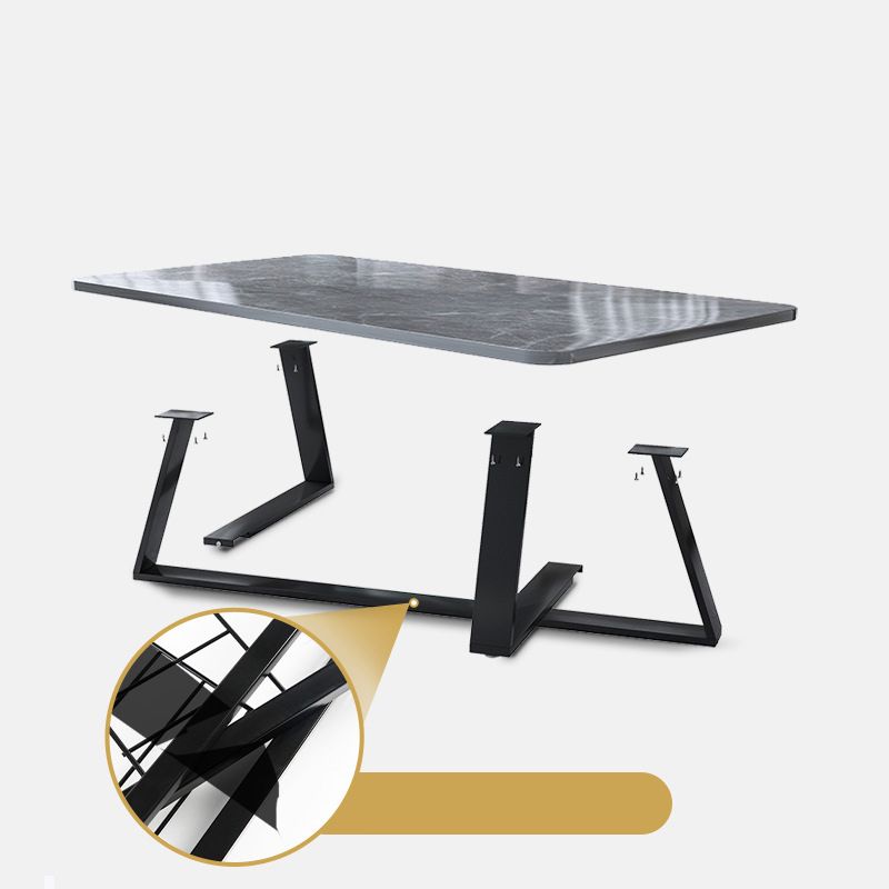 Cross Table Base Design Rectangular Faux Wood Table Ornate Style Coffee Table Clearhalo 'Coffee & Accent Tables' 'Coffee Tables' 'coffee_tables' 'furn' 'furn_coffee_tables' 'Furniture' 'Living Room Furniture' 1200x1200_73d1b350-e1c0-41f8-98d0-8b5be61d00e6
