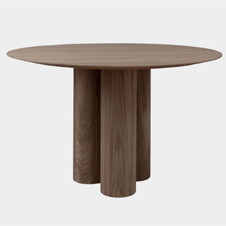 Round Simplicity Style Dining Table Fixed Table with Solid Wood Clearhalo 'Dining Tables & Seating' 'Dining Tables' 'dining_table' 'furn' 'furn_dining_table' 'Furniture' 'furniture_dining_table' 'Kitchen & Dining Furniture' 'kitchen' 'kitchen_dining_table' 1200x1200_73d1f813-21e6-4b57-8ba0-46ae4cc90117