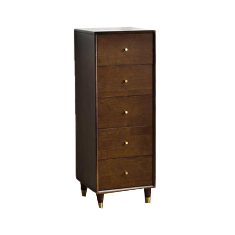 Moderne hölzerne Akzent Brust 15.74 "breite Gummi -Brust mit 5 Schubladen