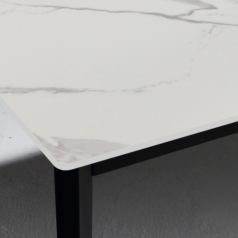 Industrial Sintered Stone Dining Scratch Resistant Table 4 Legs Base Rectangle Table for Home Clearhalo ' dining_table' 'Dining Tables & Seating' 'Dining Tables' 'furn' 'furn_dining_table' 'Furniture' 'furniture_dining_table' 'Kitchen & Dining Furniture' 'kitchen&dining_furn' 'kitchen' 'kitchen_dining_table' 1200x1200_73d25a99-21f9-4718-938d-cd3104ba0259
