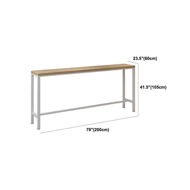 Tavolo da bar per top in legno finitura naturale industriale in metallo bianco tavolo da bistrot