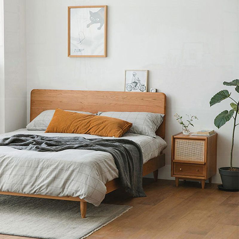 ソリッドウッドベッドサイドテーブル、保管付きの現代的なナイトスタンド