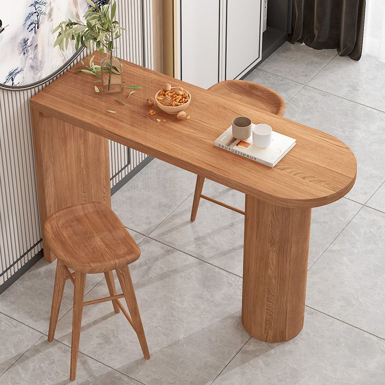 Industrial 41.3"H Bar Table Brown Wood Specialty Top Bistro Table for Living Room Clearhalo 'Bar Furniture' 'Bar Tables' 'bar_tables' 'furn' 'furn_bar_tables' 'Furniture' 'furniture_bar_tables' 'Kitchen & Dining Furniture' 'kitchen&dining_furn' 'kitchen' 1200x1200_73d5acf6-423d-4ffe-8aa8-015dd7db636c