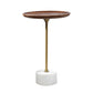 Pedestal Design Cocktail Table Brown Wood Top Marble Pedestal Coffee Table Clearhalo 'Coffee & Accent Tables' 'End & Side Tables' 'end_side_table' 'end_side_tables' 'furn' 'furn_end_side_tables' 'Furniture' 'furniture_end_side_table' 'Living Room Furniture' 1200x1200_73d7de1c-8f77-4cc3-929f-ae7cf2798e6b