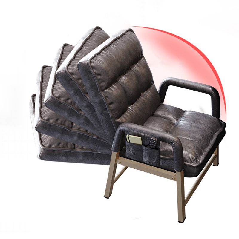 Chaise de bureau en métal chaise de bras contemporain à hauteur de dos réglable