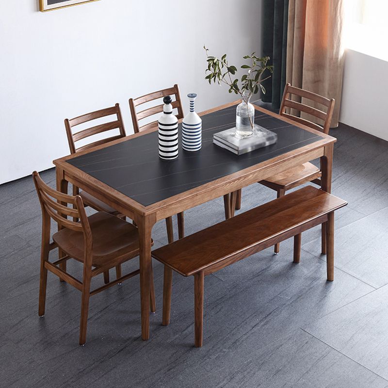 Sintered Stone Top Dining Table in Black Rectangle Table with Wooden Base and 4 Legs Clearhalo ' dining_table' 'Dining Tables & Seating' 'Dining Tables' 'furn' 'furn_dining_table' 'Furniture' 'furniture_dining_table' 'Kitchen & Dining Furniture' 'kitchen&dining_furn' 'kitchen' 'kitchen_dining_table' 1200x1200_73d8683d-42dd-48ae-816a-cedd48889cd2