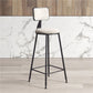 Contemporary Counter Bar Stool Backrest Velvet Bar Stool with Footrest, Iron Base Clearhalo 'Bar Furniture' 'Bar Stools' 'bar_stools' 'furn' 'furn_bar_stools' 'furniture_bar_stools' 'Kitchen & Dining Furniture' 'kitchen&dining_furn' 'kitchen' 'kitchen_furn' Furniture' 1200x1200_73d9fef5-836e-40ec-8697-f13a22c022a1