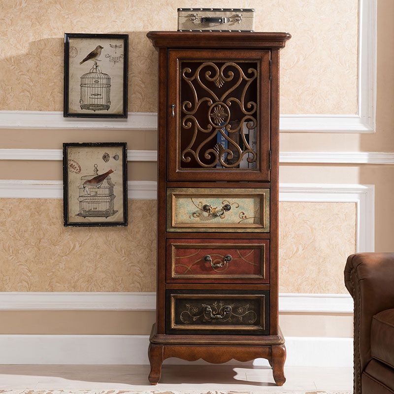 Glam Style Buffet Sideboard Wood Server with Door and Drawer Clearhalo 'buffet_sideboard' 'Buffets & Sideboards' 'furn' 'furn_buffet_sideboard' 'Furniture' 'Kitchen & Dining Furniture' 1200x1200_73db2d48-1bbb-4f22-8032-c9c590e46e48